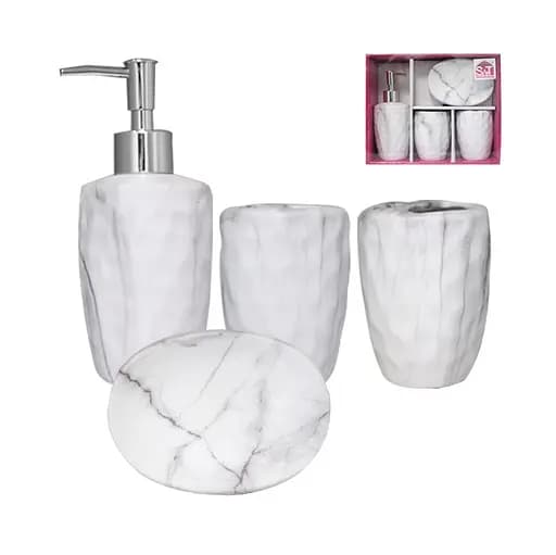 Набір для ванної кімнати SnT Мармур, 4 предмети (888-06-022) - фото 1
