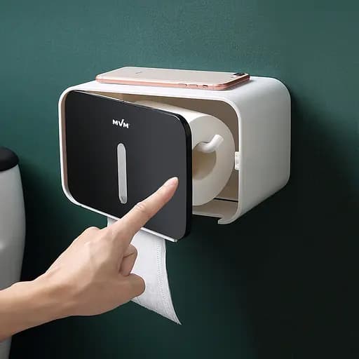 Держатель для туалетной бумаги МВМ My Home BP-15 клейкий, белый с черным (BP-15 WHITE/BLACK) - фото 10