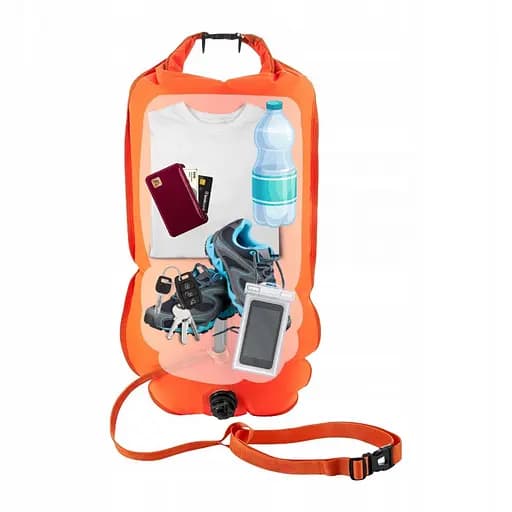 Буй для плавания TSUNAMI надувной 2 в 1 Orange (P-5907739312716) - фото 2