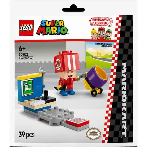 Конструктор LEGO Super Mario Mario Kart Toad (Pit Crew) 39 деталей (30702) - фото 1