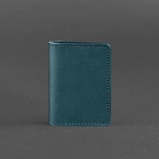 Женский кожаный кард-кейс (визитница) 6.0 зеленый - фото 5