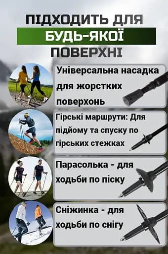 Трекинговые палки PowerPlay 9107 Friluftsliv Black/White 80-135 см (пара) (PP_9107_FRILUFTSLIV) - фото 7