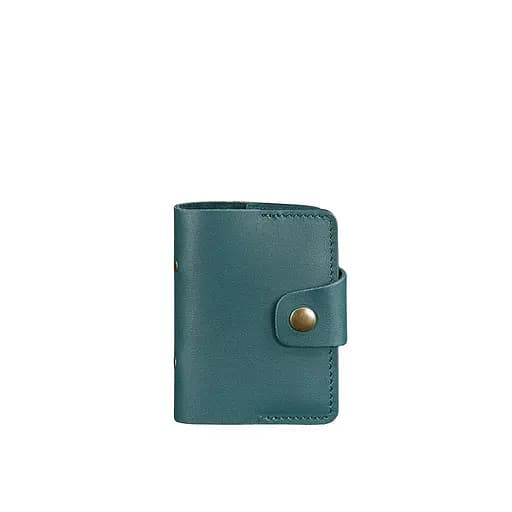 Женский кожаный кард-кейс 7.1 (Книжечка) зеленый - фото 7