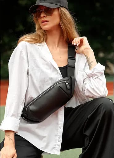 Жіноча сумка-бананка Sambag HOLSTER MSH Чорна 36 х 14 х 4 см (87113001) - фото 8