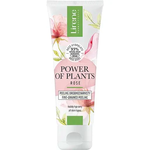 Дрібнозернистий пілінг для обличчя Lirene Power Of Plants Fine-grained Peeling Rose 75 мл - фото 1