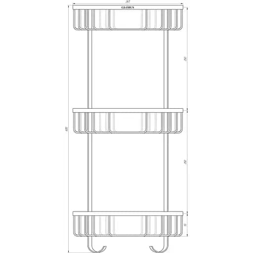 Полочка угловая тройная Globus Lux SS 8477 - фото 2