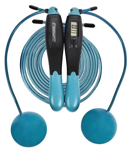 Скакалка для бокса EasyFit TwinRope 2,8 м черно-зеленый (EF-1909-GN) - фото 1