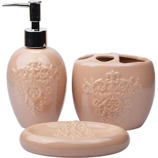 Набор для ванной комнаты Lefard 3 предмета коричневый (940-011) - фото 1