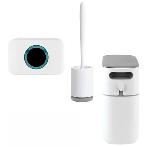 Набор аксессуаров для ванной комнаты МВМ My Home MVM-25 белый с серым (MVM-MH-25 WHITE/GRAY) - фото 1