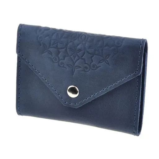 Кожаный кард-кейс 3.0 синий с мандалой - фото 7