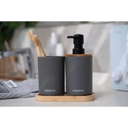 Набор для ванной комнаты Ardesto Minimalism серый черный (ARHB3110GB) - фото 4