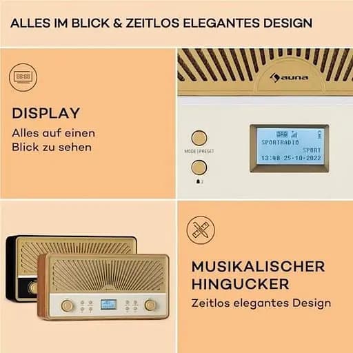 Стереосистема Auna Glastonbury Go Digital Radio Stereo Battery (10041151) - фото 4