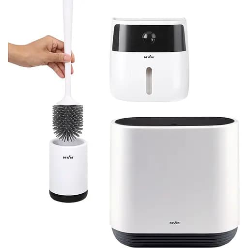 Набор аксессуаров для ванной комнаты My Home MVM-02 белый с черным (MVM-MH-02 WHITE/BLACK) - фото 1