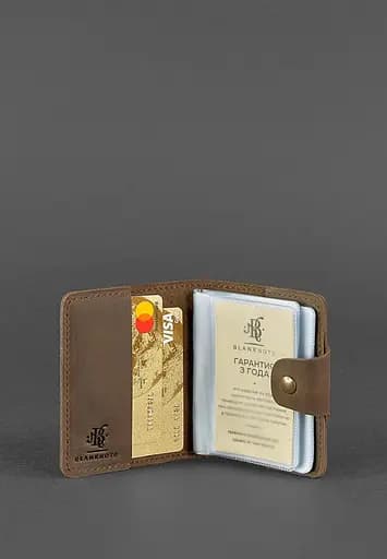 Кожаный кард-кейс 7.1 (Книжечка) темно-коричневый - фото 3