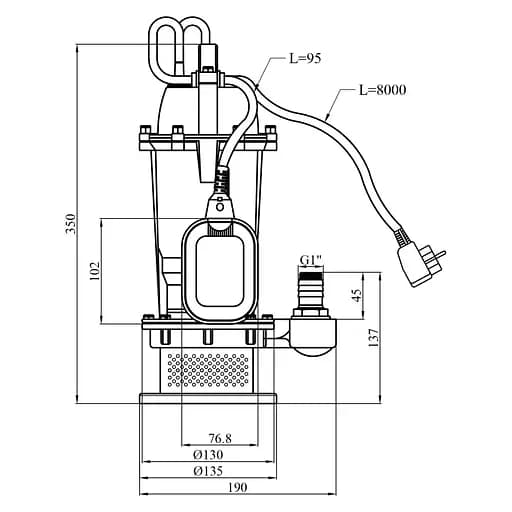 Дренажный насос Agua QDX 5-16-0.37 (CV035075) - фото 4