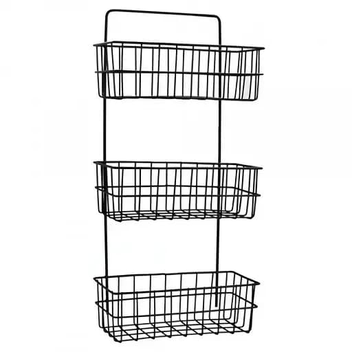 Настінна полиця-органайзер Stenson 25.5х10х51 см чорна (25588) - фото 1