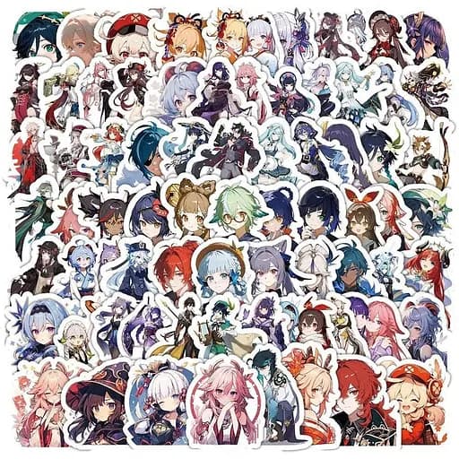 Стикерпак GeekLand Genshin Impact 100 штук - фото 1