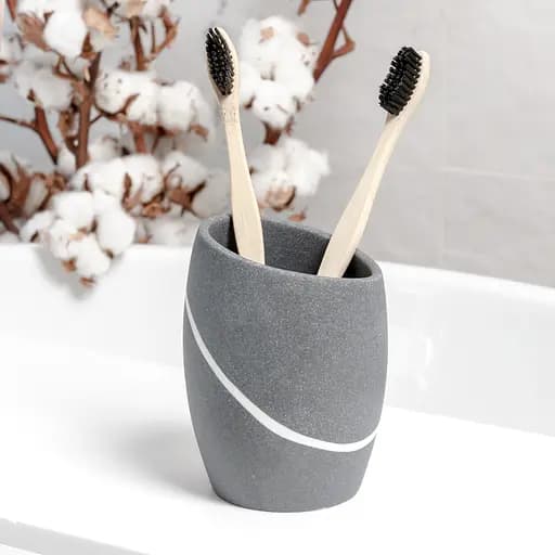 Стакан для зубных щеток МВМ My Home Crimea, 275 мл, серый (BA-12 GRAY) - фото 2