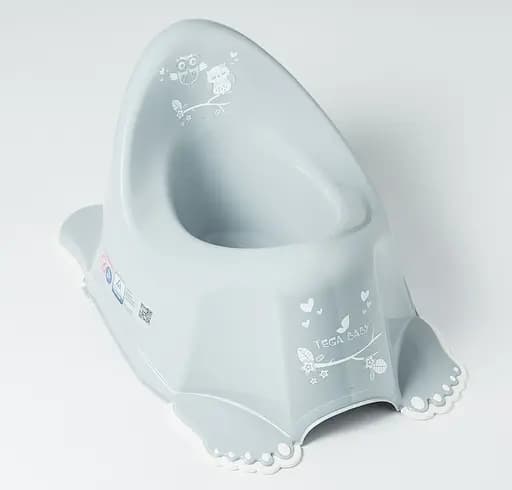 Детский горшок Сова з протиковзною гумою та музикою Сірий - фото 1