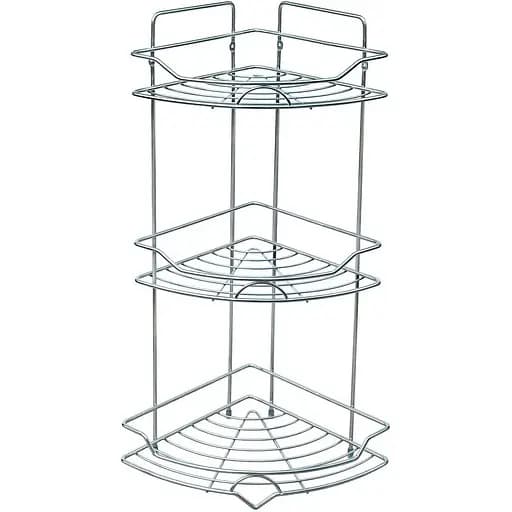 Полка Lemax трехуровневая угловая нержавеющая сталь 56х24х24 см (EBA-5004 S/S) - фото 1