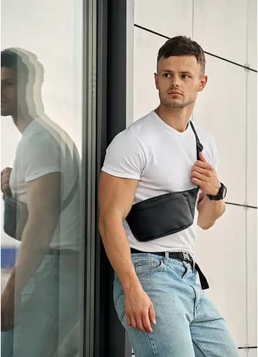 Поясная сумка бананка Sambag Tirso MSOm черный 31 х 12 х 5 см (80119001m) - фото 3