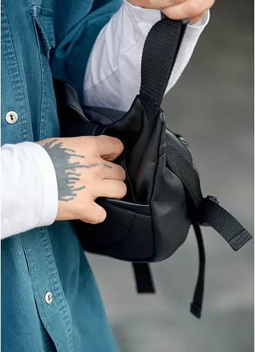 Мужская сумка бананка Sambag Dynamicdart черно-оранжевая 38 × 21 × 7 см (80411129m) - фото 6