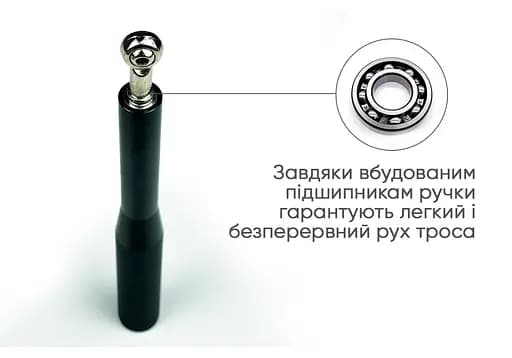 Скоростная скакалка EasyFit Aluminium со стальным тросом и алюминиевыми ручками черная (EF-1910-BK) - фото 4