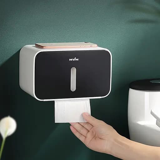 Держатель для туалетной бумаги МВМ My Home BP-15 клейкий, белый с черным (BP-15 WHITE/BLACK) - фото 9