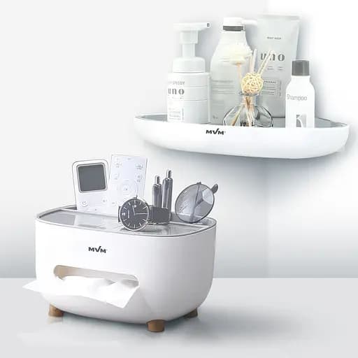 Набор аксессуаров для ванной комнаты My Home MVM-08 белый с серым (MVM-MH-08 WHITE/GRAY) - фото 2