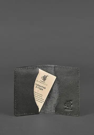 Кожаный кард-кейс (визитница) 6.0 черный - фото 4