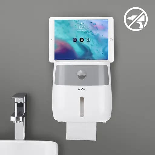 Держатель для туалетной бумаги МВМ My Home BP-16, клейкий, белый с серым (BP-16 WHITE/GRAY) - фото 10