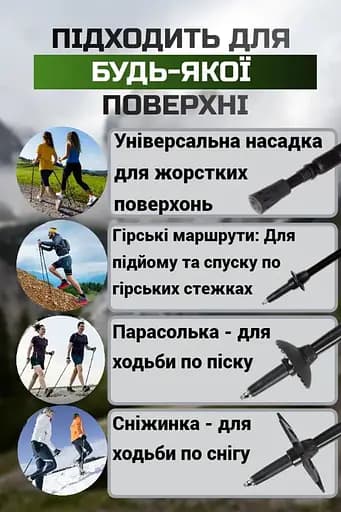 Трекинговые палки PowerPlay 9110 Friluftsliv Black/White 80-135 см (пара) + 2-и пары сапог + чехол (PP_9110_Friluftsliv) - фото 7