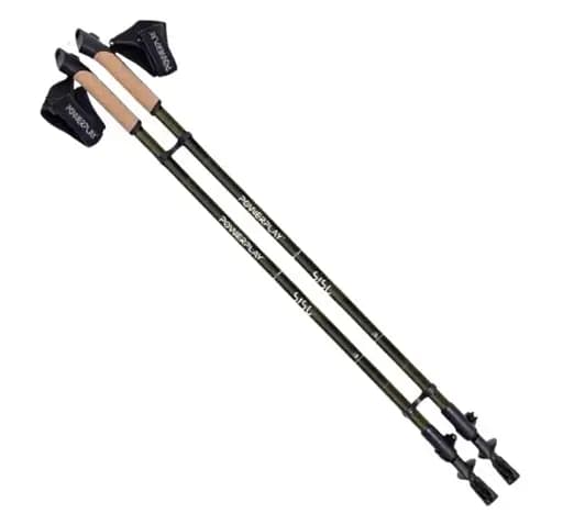 Палки для скандинавской ходьбы PowerPlay 9108 Sisu Black/Gold 80-135 см (пара) + 2-я пара сапог + чехол (PP_9108_Sisu) - фото 1