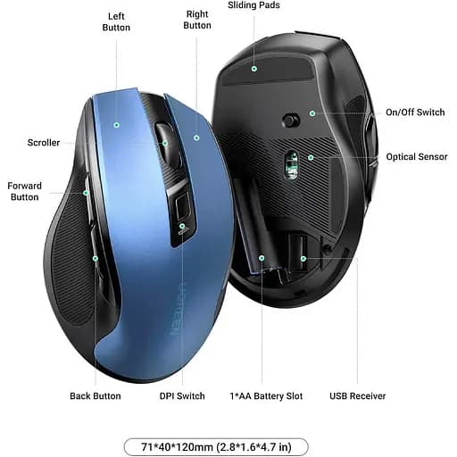 Мышь Ugreen MU006 Blue (15064) [88095] - фото 3