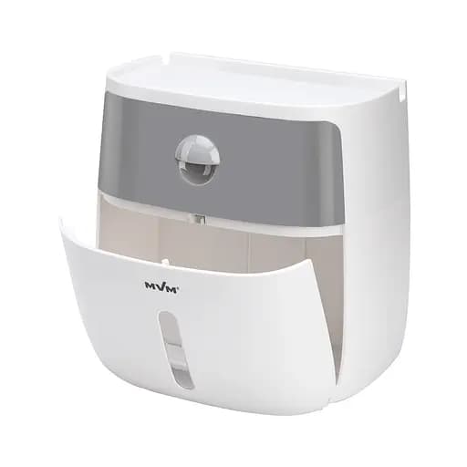 Держатель для туалетной бумаги МВМ My Home BP-16, клейкий, белый с серым (BP-16 WHITE/GRAY) - фото 1