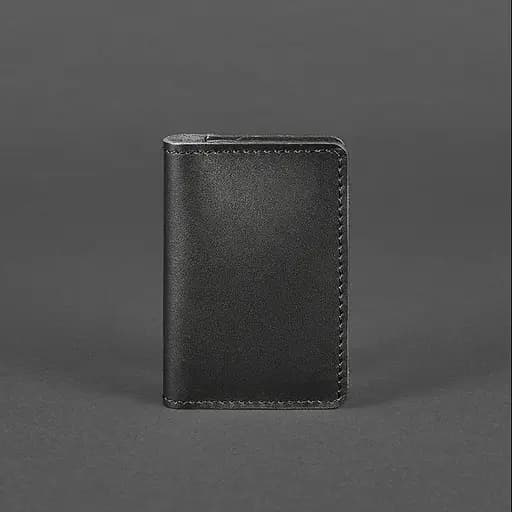 Кожаный кард-кейс (визитница) 6.0 черный - фото 5