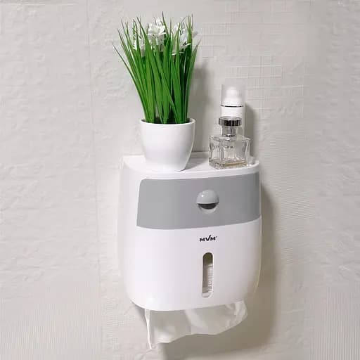 Держатель для туалетной бумаги МВМ My Home BP-16, клейкий, белый с серым (BP-16 WHITE/GRAY) - фото 5