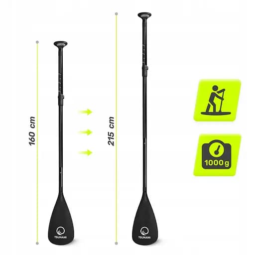 Весло для SUP доски TSUNAMI 160-215 см регулируемое, сложное Black (P-5907739316462) - фото 5