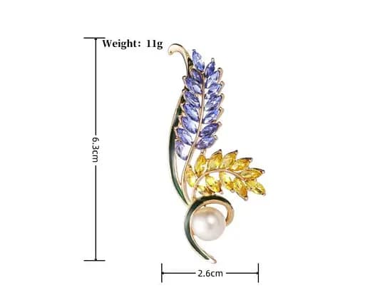 Брошь Колосья пшеницы колоски брошь-булавка символ Украины желто-голубая - фото 2