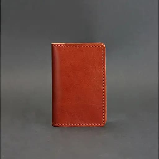 Кожаный кард-кейс (визитница) 6.0 светло-коричневый - фото 6