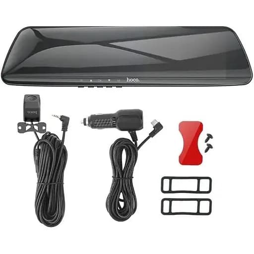 Видеорегистратор - зеркало Hoco DV4 4.5-inch rearview mirror driving recorder (2 камеры) - фото 6