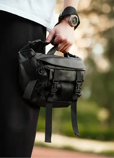 Мужская сумка бананка Sambag Dynamicdart черная 38 × 21 × 7 см (80411001m) - фото 3