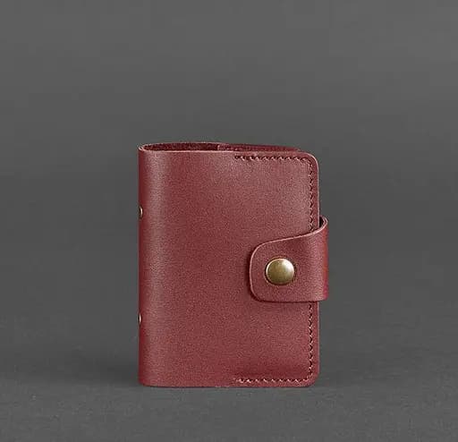 Женский кожаный кард-кейс 7.1 (Книжечка) бордовый - фото 6