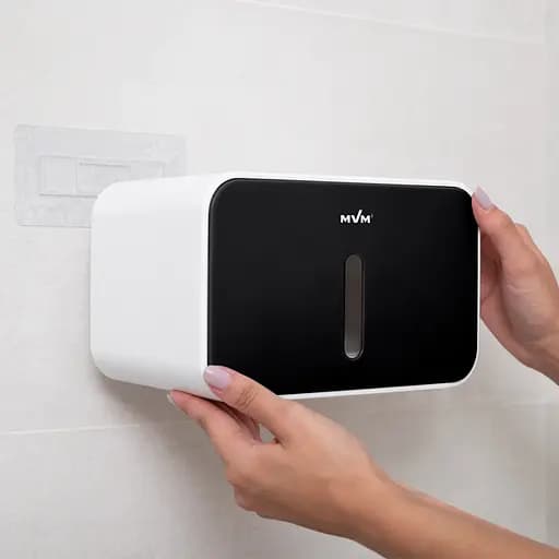 Держатель для туалетной бумаги МВМ My Home BP-15 клейкий, белый с черным (BP-15 WHITE/BLACK) - фото 6