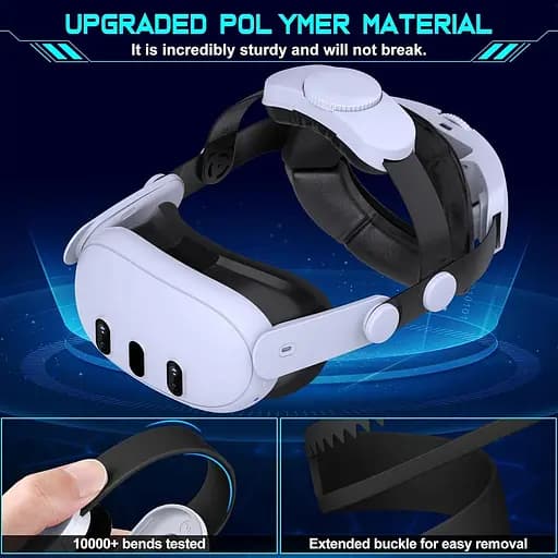 Пов'язка на голову Elegamefy Comfort для Meta Quest 3/Quest 3s, подвійні ручки, пов'язані Elite Strap, підтримка, VR-аксесуар - фото 4