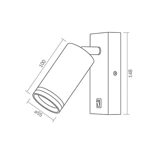 Світильник Videx SPF05E під лампу GU10 з кнопкою настінний білий (VL-SPF05E-W) - фото 3