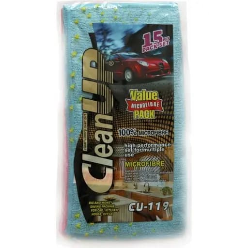 Серветка CleanUp CU-119 мікрофібра універсальна 30x30 см 15 шт. (km-9612) - фото 1