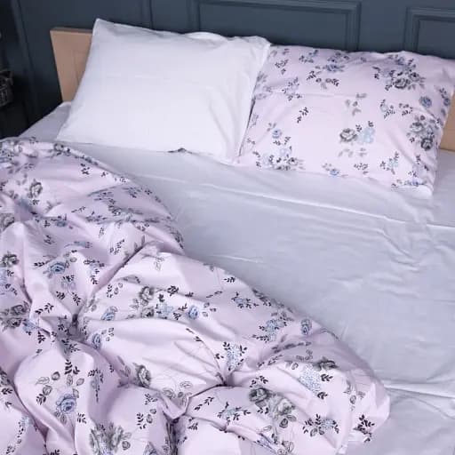 Наволочка MirSon Сатин 22-1377 Flowers on Snow 50х50 см белая со светло-розовым (2200010476101) - фото 4