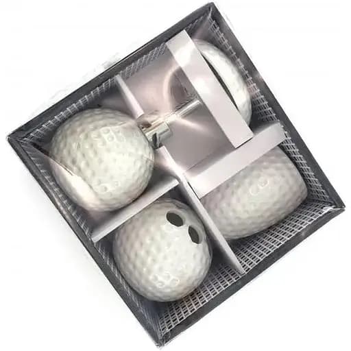 Набор аксессуаров для ванной No brand Гольф керамический белый 4 предмета 23x21x11 см - фото 6