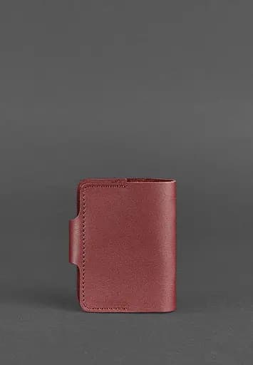 Женский кожаный кард-кейс 7.1 (Книжечка) бордовый - фото 5